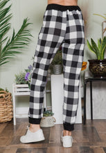 Load image into Gallery viewer, White Plaid Joggers