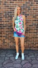 Load image into Gallery viewer, Pink Cactus Halter Top