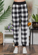 Load image into Gallery viewer, White Plaid Joggers