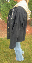 Load image into Gallery viewer, Black Denim hoodie Jacket