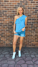 Load image into Gallery viewer, Chambray One shoulder Top