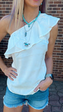 Load image into Gallery viewer, White One shoulder Top