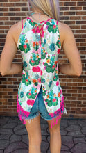 Load image into Gallery viewer, Pink Cactus Halter Top