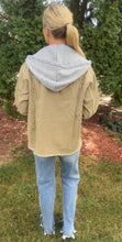 Load image into Gallery viewer, Olive Denim hoodie Jacket