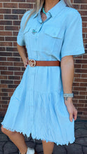 Load image into Gallery viewer, Chambray Tiered Dress