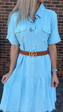 Load image into Gallery viewer, Chambray Tiered Dress