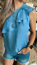 Load image into Gallery viewer, Chambray One shoulder Top