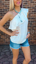 Load image into Gallery viewer, White One shoulder Top