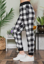 Load image into Gallery viewer, White Plaid Joggers