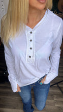 Load image into Gallery viewer, White Button Closure Long Sleeve Top
