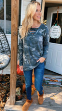Load image into Gallery viewer, Cross Tunic Camo Top