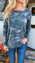 Load image into Gallery viewer, Cross Tunic Camo Top