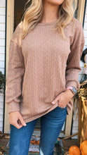 Load image into Gallery viewer, Mocha Textured Sweater (Standard & Curvy)