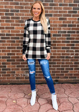 Load image into Gallery viewer, Black and White Plaid Top