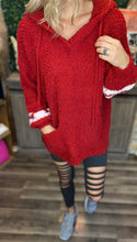 Load image into Gallery viewer, Copper Red Hooded Popcorn Sweater