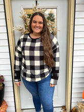 Load image into Gallery viewer, Black and White Plaid Top