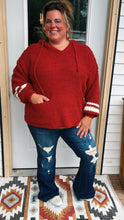 Load image into Gallery viewer, Copper Red Hooded Popcorn Sweater