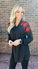 Load image into Gallery viewer, Solid and Plaid Hooded Top