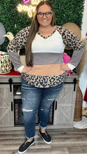 Load image into Gallery viewer, Mustard Block Animal Print Top