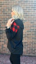 Load image into Gallery viewer, Solid and Plaid Hooded Top