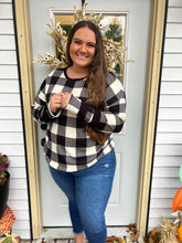 Load image into Gallery viewer, Black and White Plaid Top