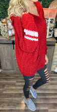 Load image into Gallery viewer, Copper Red Hooded Popcorn Sweater