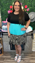 Load image into Gallery viewer, Aqua and Leopard Dress (Standard & Curvy)