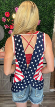 Load image into Gallery viewer, Open back American Flag Top
