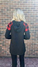 Load image into Gallery viewer, Solid and Plaid Hooded Top