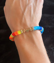 Load image into Gallery viewer, Fire and Ice Clay Bead Bracelet