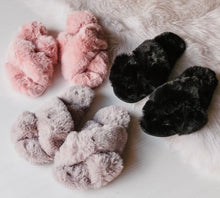Load image into Gallery viewer, Fuzzy Crisscross Slippers