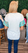 Load image into Gallery viewer, Aqua Leopard Gauze Top