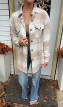 Load image into Gallery viewer, Nude and White Plaid Shacket
