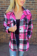 Load image into Gallery viewer, Pink and Black Plaid Shacket
