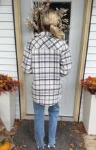 Load image into Gallery viewer, Nude and Navy Plaid Shacket
