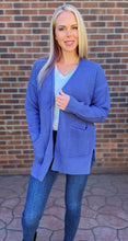 Load image into Gallery viewer, Marlin Blue Waffle Knit Cardigan
