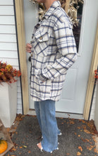 Load image into Gallery viewer, Nude and Navy Plaid Shacket
