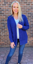 Load image into Gallery viewer, Navy Blue Waffle Knit Cardigan (Standard &amp; Curvy)
