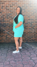 Load image into Gallery viewer, Curvy Mint Shorts Romper
