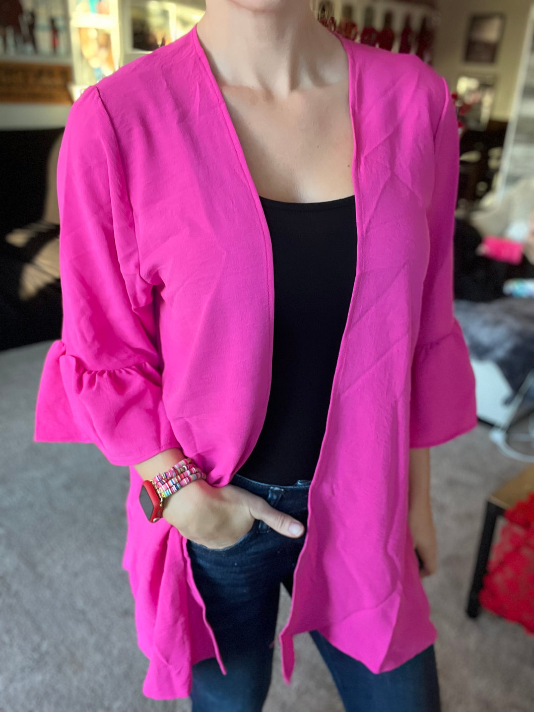 Hot Pink Open Kimono