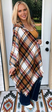 Load image into Gallery viewer, Cardinal and Gold Ruana Sweater Poncho
