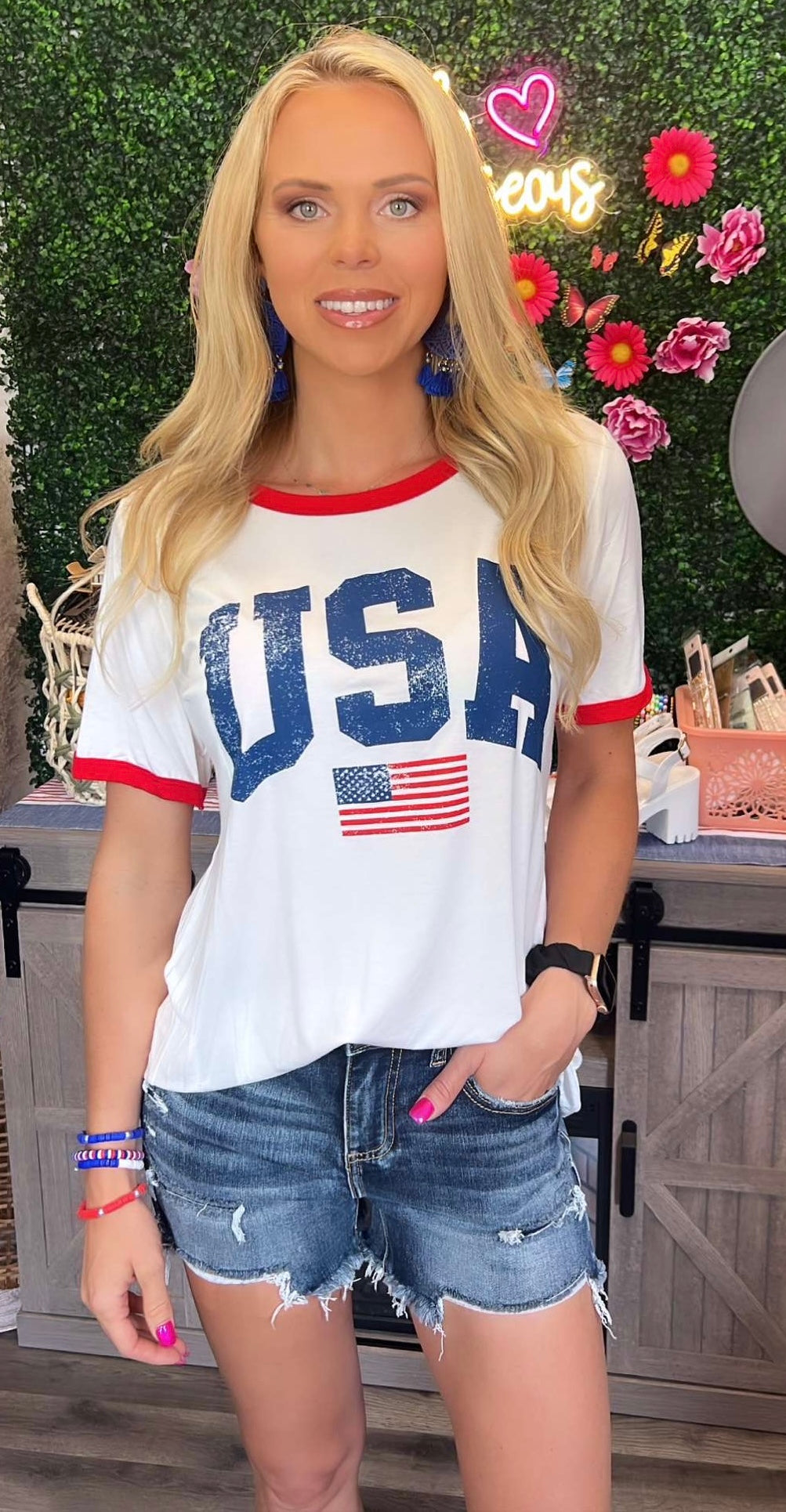 USA Flag Jersey style Tee
