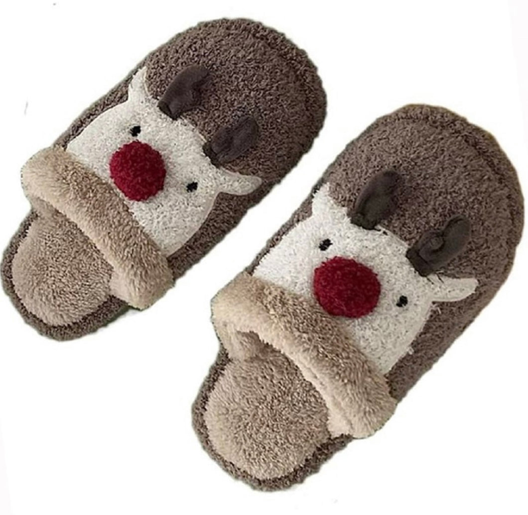 Brown Reindeer Slipper