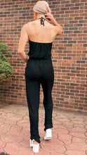 Load image into Gallery viewer, Black Lace Halter Jumpsuit
