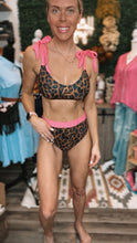 Load image into Gallery viewer, Two Piece Hot Pink Leopard Swimsuit
