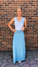 Load image into Gallery viewer, Blue Grey Maxi Skirt
