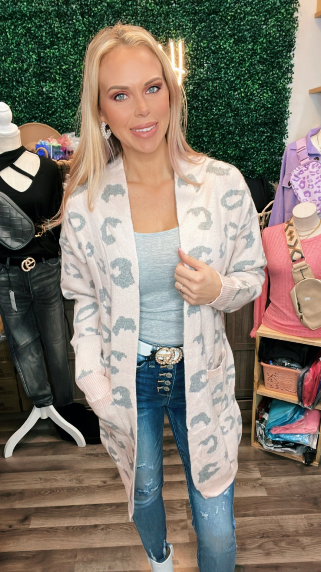 Light Pink Leopard Cardigan