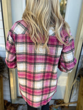 Load image into Gallery viewer, Pink and Black Plaid Shacket
