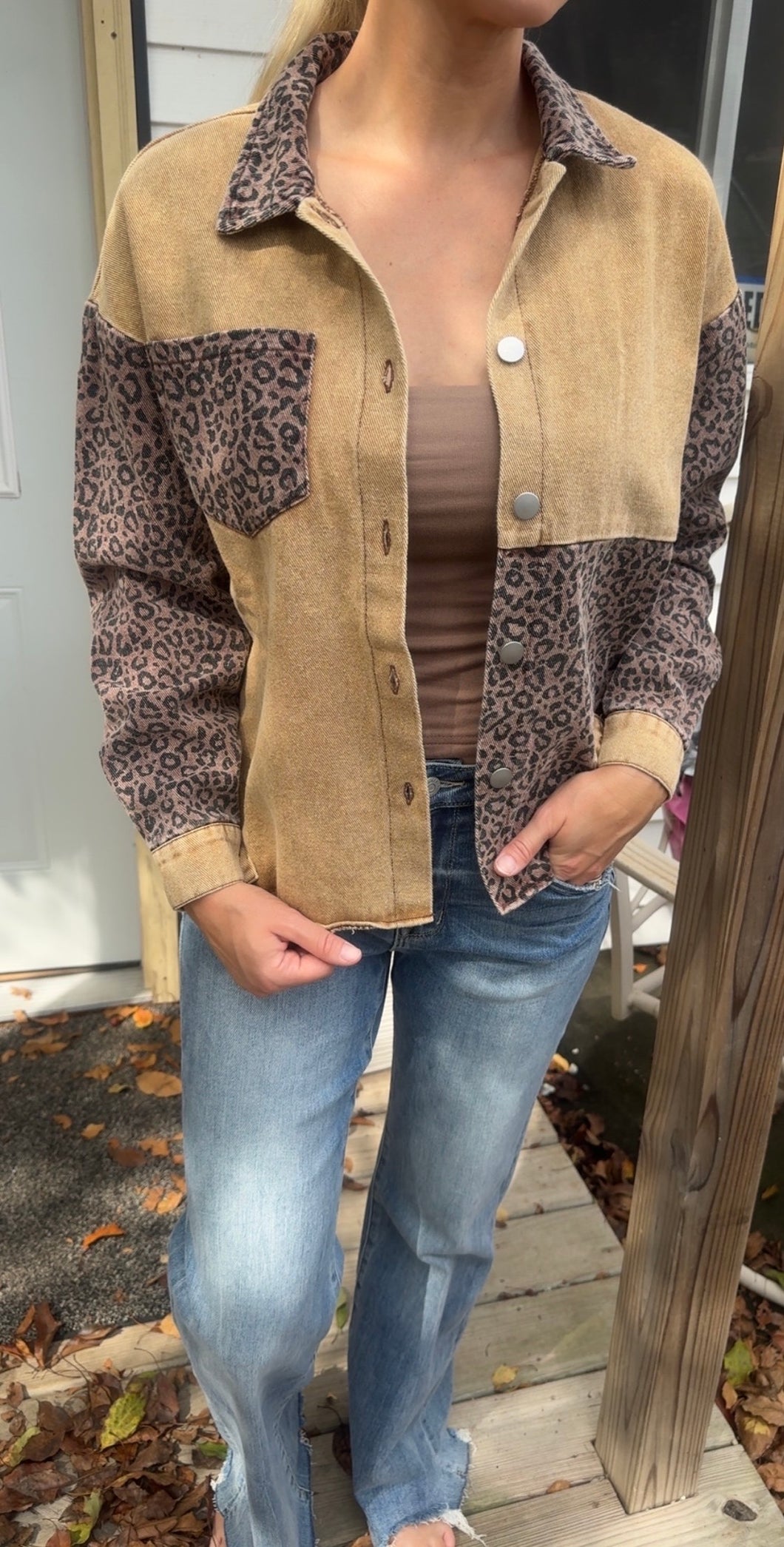 Leopard Denim Jacket