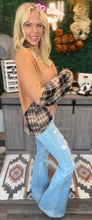 Load image into Gallery viewer, Plaid and Tan High/Low Hem Top
